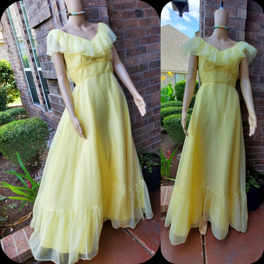 Vintage Lorrie Deb SanFrancisco Yellow tulle dress